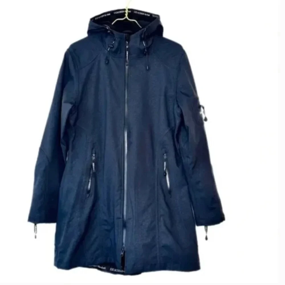 Ilse Jacobsen Hornbeak Black Hooded Water Repellent Raincoat Size 38/8